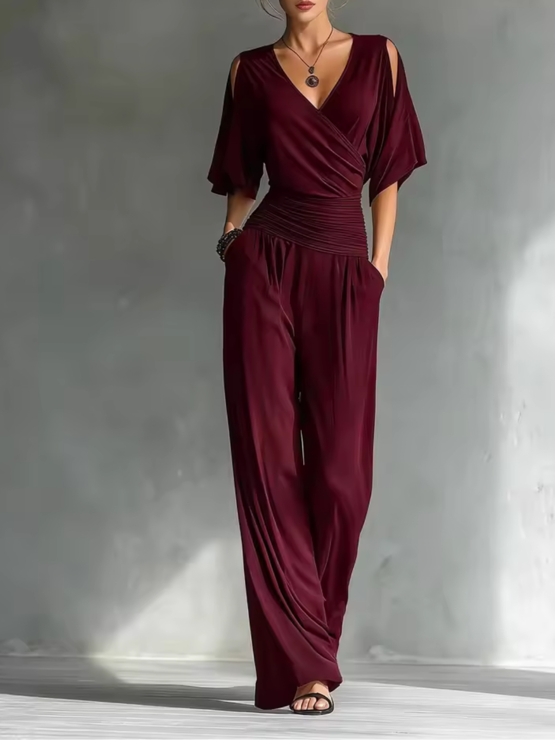 Mia | Elegantni kombinezon sa širokim nogavicama