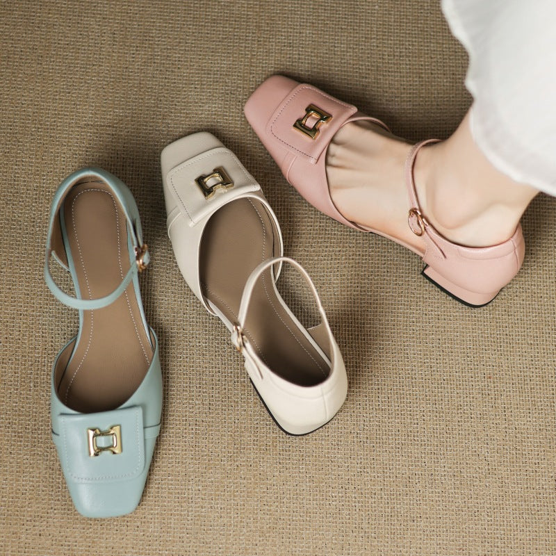 Beatrix Buckle Leather Mary-Janes
