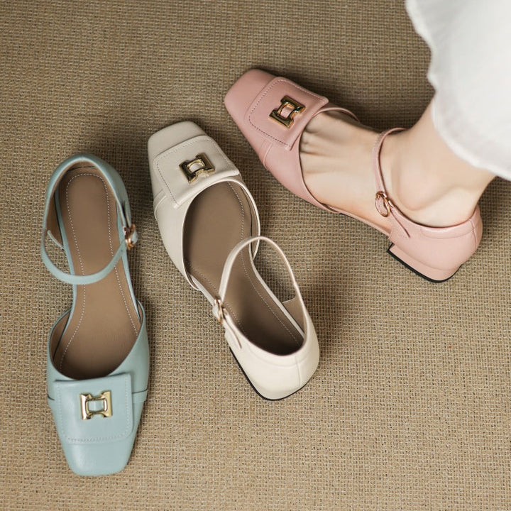 Beatrix Buckle Leather Mary-Janes