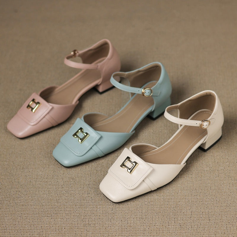 Beatrix Buckle Leather Mary-Janes