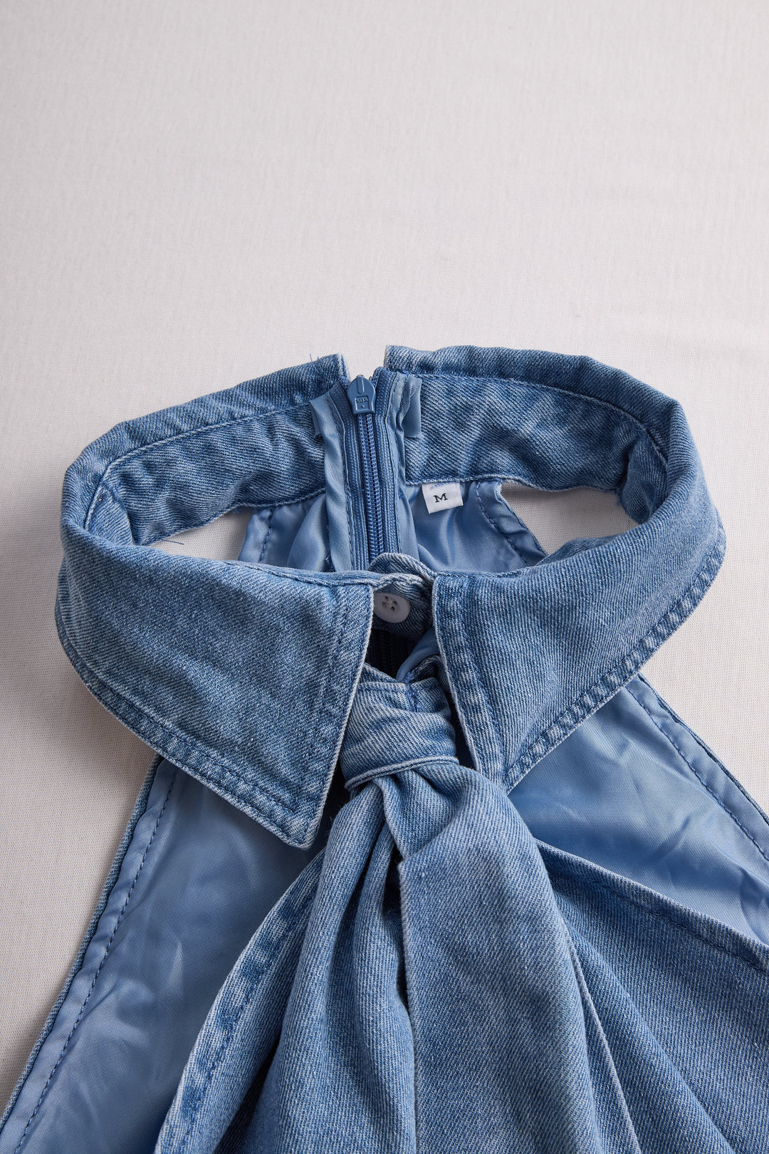 Genevieve Sleeveless Halter Blouse with Neck Tie Detail