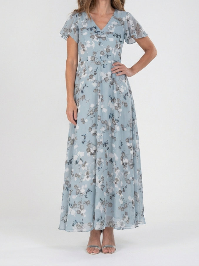 Mirabelle | Cvjetna Chiffon Maxi Haljina