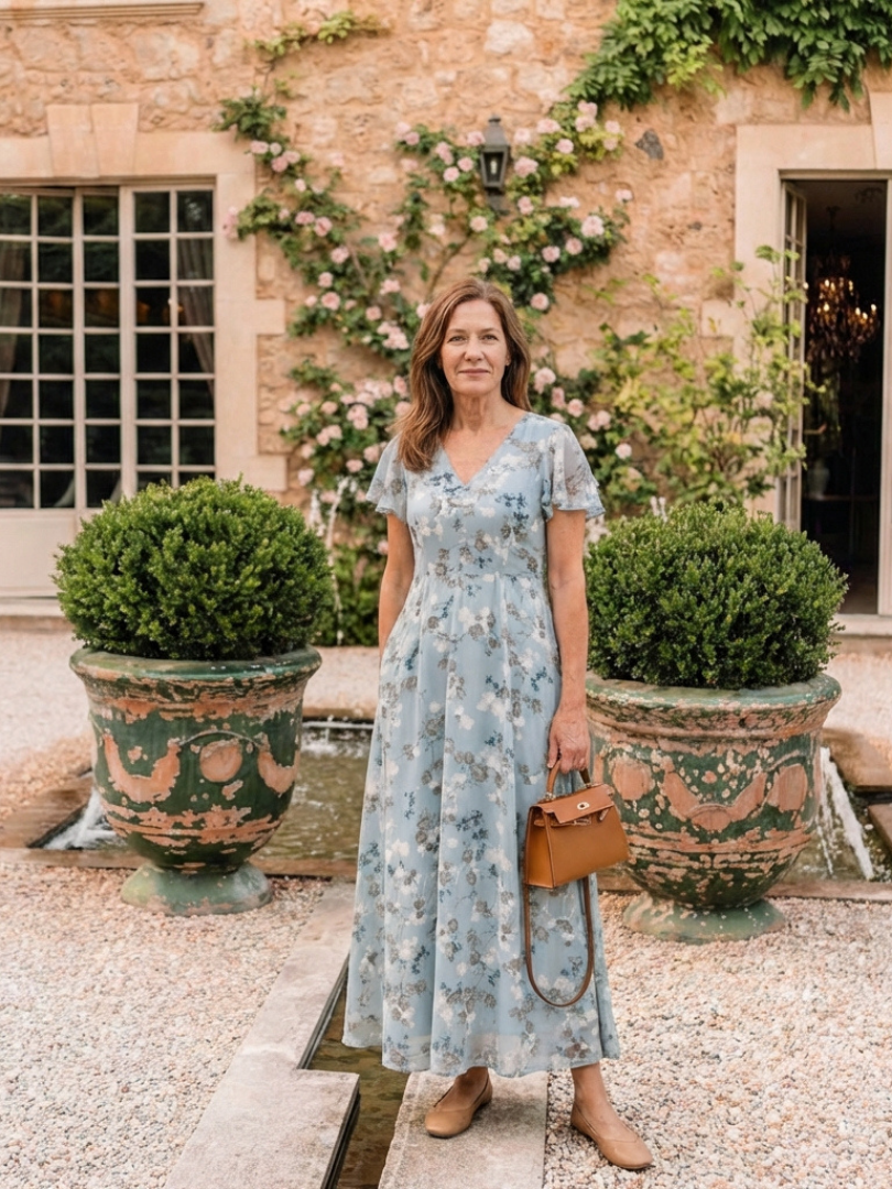 Mirabelle | Cvjetna Chiffon Maxi Haljina