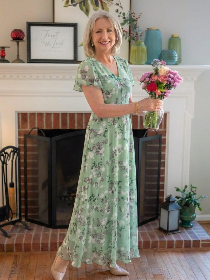 Mirabelle | Cvjetna Chiffon Maxi Haljina