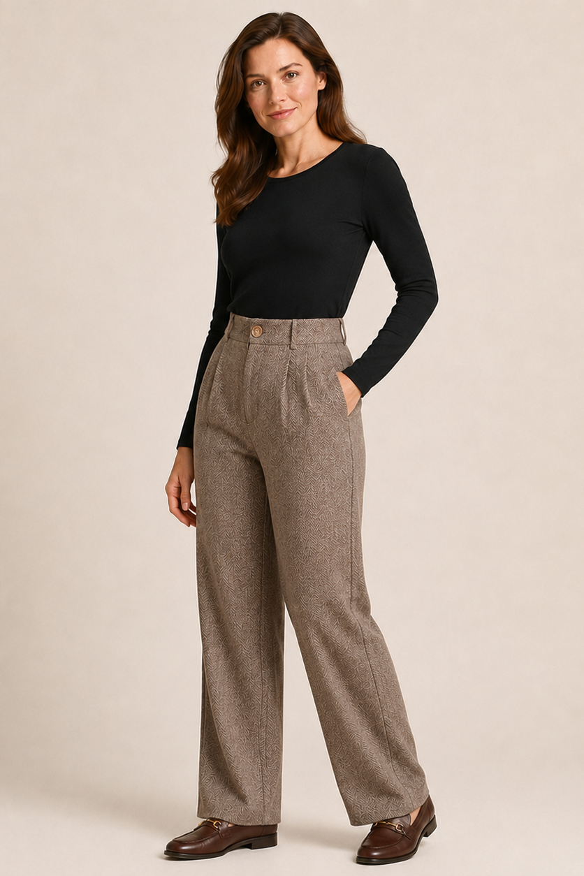 IRINA | Elegantne vunene pantalone sa visokim strukom