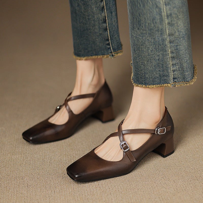 Jocelyne Kožne Kitten Heels