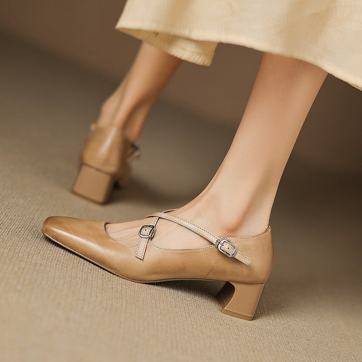 Jocelyne Kožne Kitten Heels