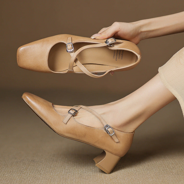 Jocelyne Kožne Kitten Heels