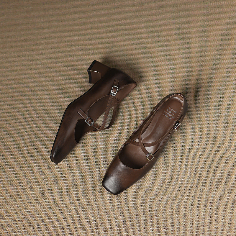 Jocelyne Kožne Kitten Heels