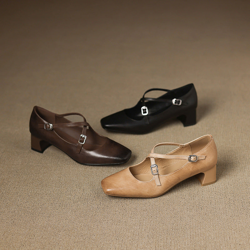 Jocelyne Kožne Kitten Heels