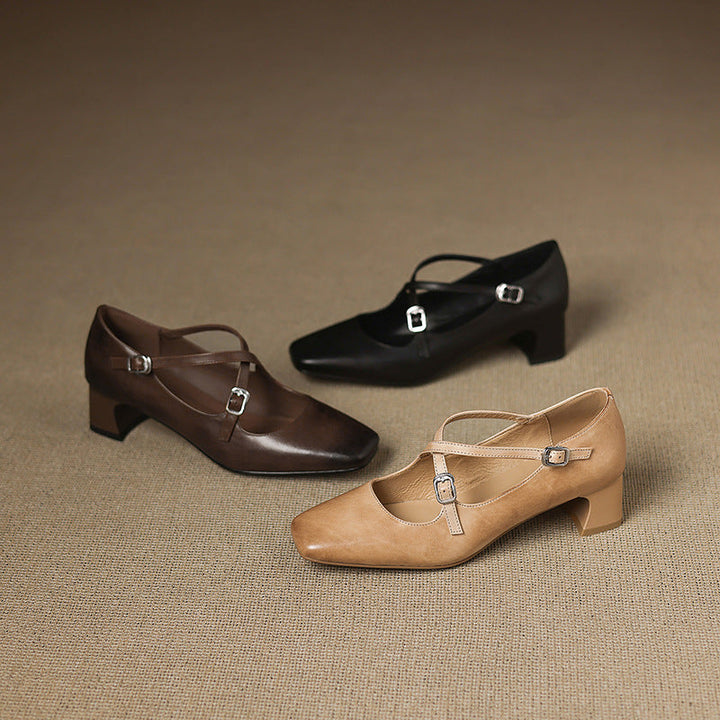 Jocelyne Kožne Kitten Heels