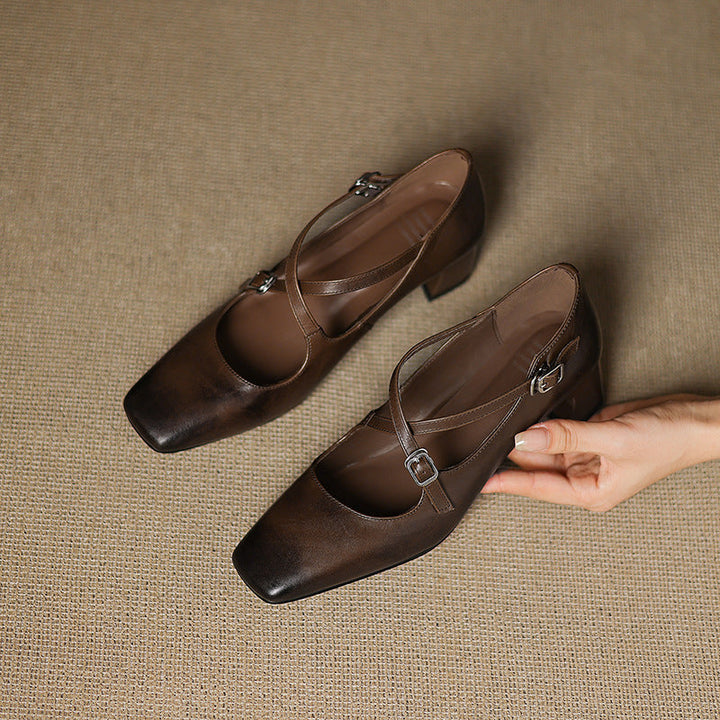 Jocelyne Kožne Kitten Heels