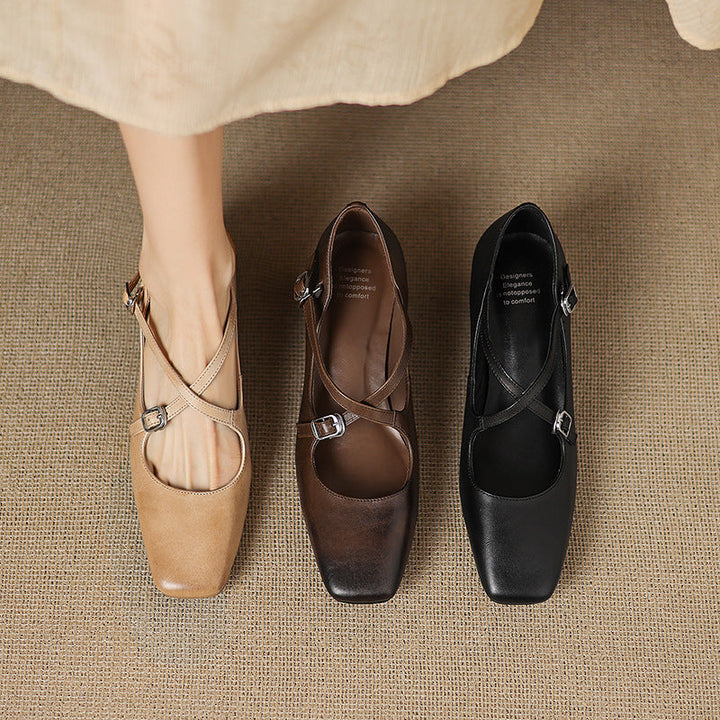 Jocelyne Kožne Kitten Heels