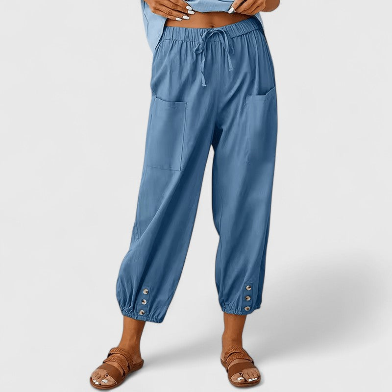 Amandine | Elegantne Pantalone Širokih Nogu