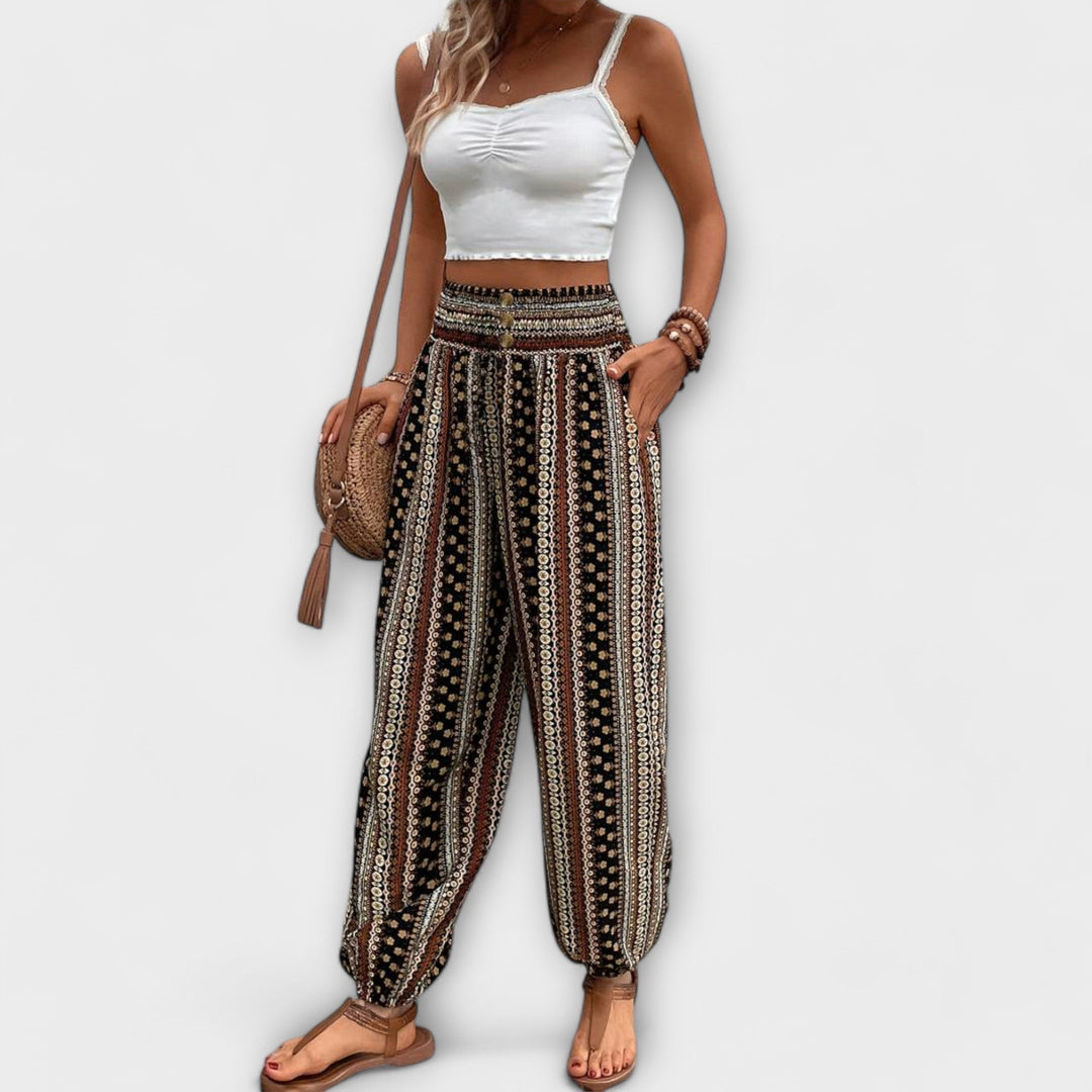 Fidelia | Etničke Grafičke Pantalone