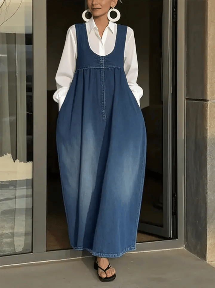 Sabrine | Labava Denim Haljina sa Prslukom