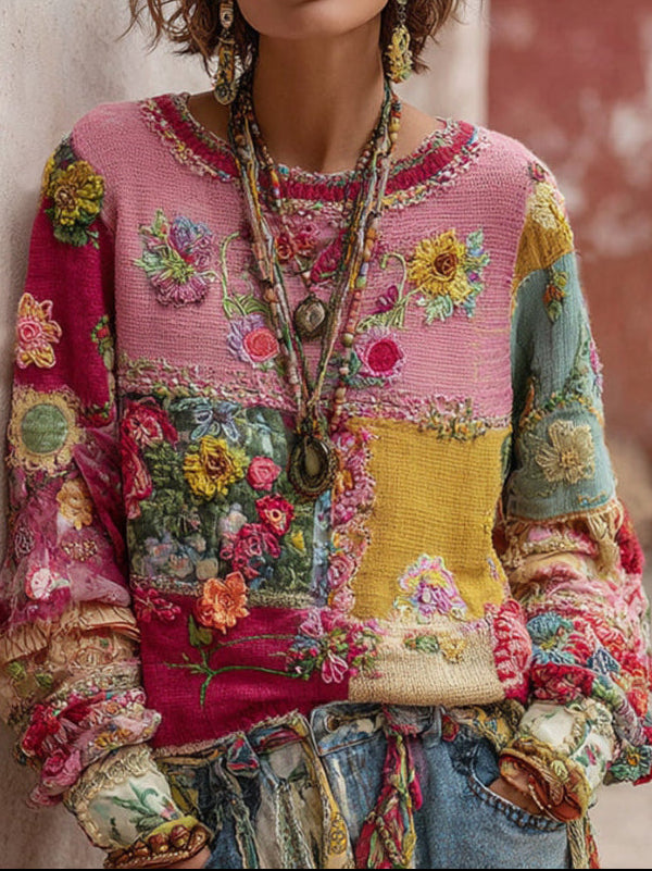 Doriane | Ženski Boho Pleteni Džemper