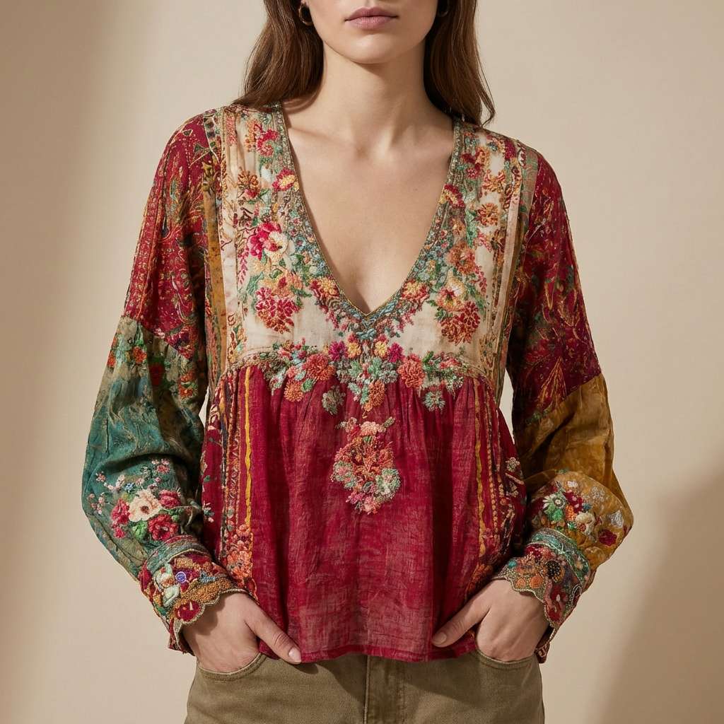 Nicolette | Šarena Patchwork Meadowloom Majica