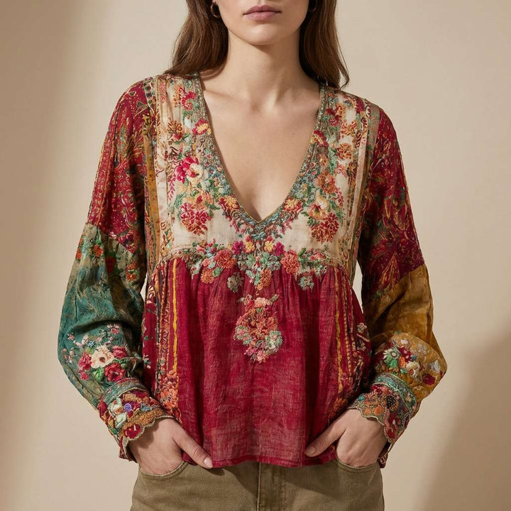 Nicolette | Šarena Patchwork Meadowloom Majica