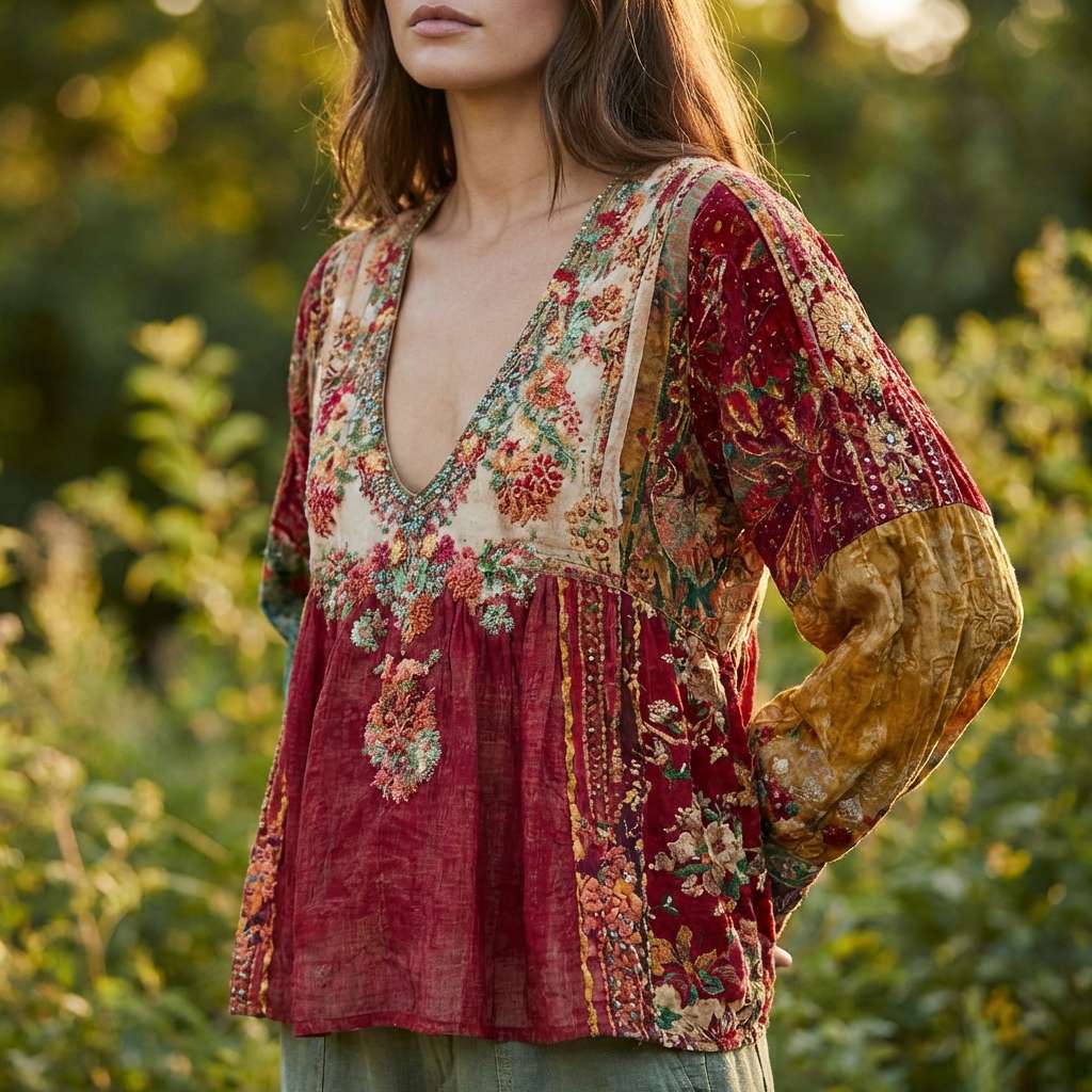 Nicolette | Šarena Patchwork Meadowloom Majica