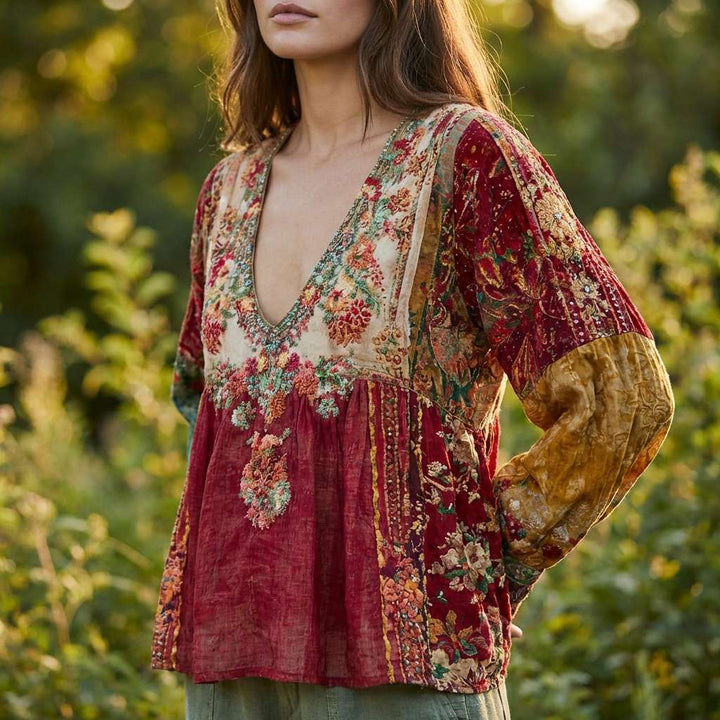 Nicolette | Šarena Patchwork Meadowloom Majica
