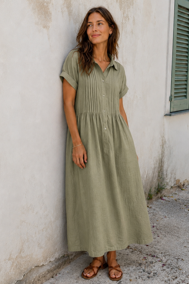 JASMINA | Lepršava košulja-haljina od lana i pamuka